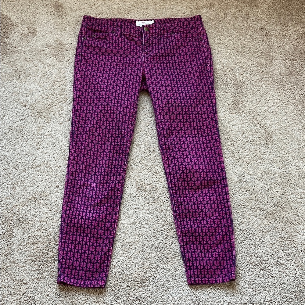 Vineyard Vines anchor-pattern corduroy ankle pants